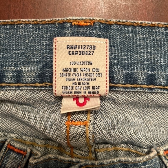 True Religion BILLY SEAT 33 Flap Pockets Written On Destroyed Distressed Frayed - Picture 6 of 11